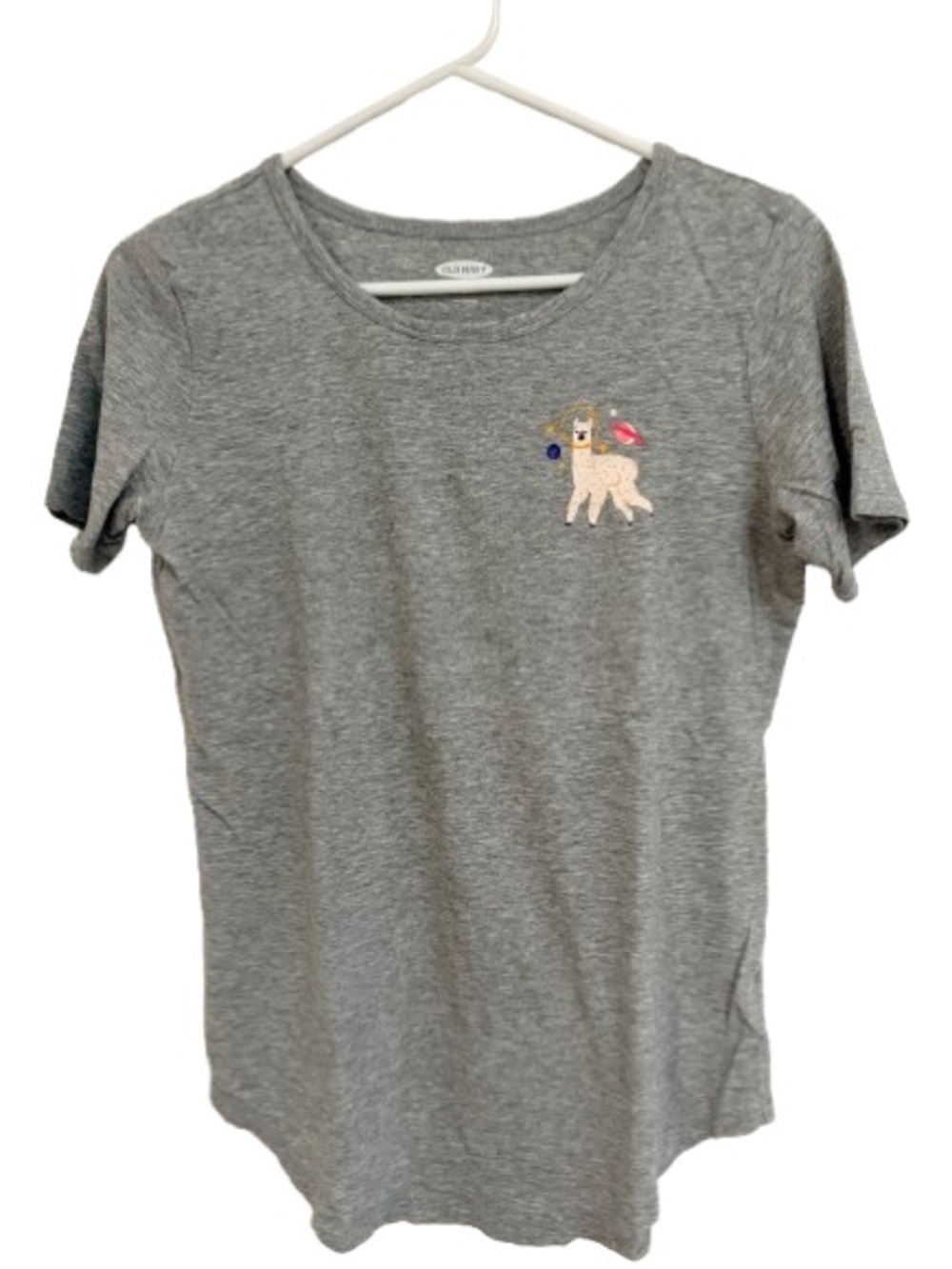 Old Navy Gray Tee with Llama Motif